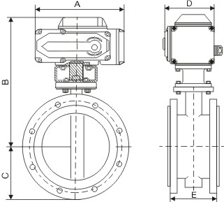 进口法兰电动蝶阀尺寸